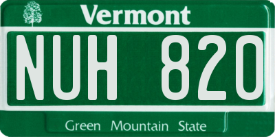 VT license plate NUH820