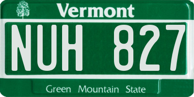 VT license plate NUH827