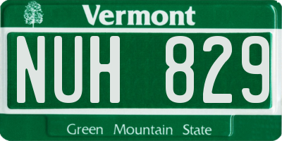 VT license plate NUH829