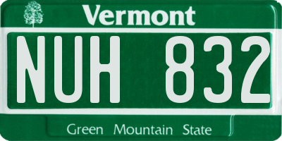 VT license plate NUH832