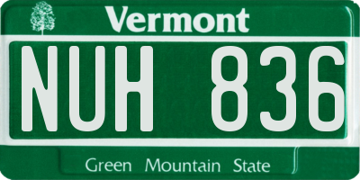 VT license plate NUH836
