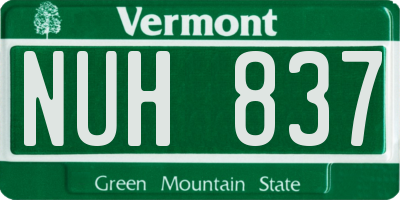 VT license plate NUH837