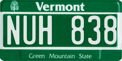 VT license plate NUH838