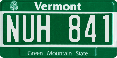VT license plate NUH841