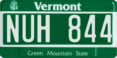 VT license plate NUH844