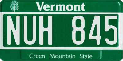 VT license plate NUH845