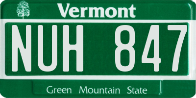 VT license plate NUH847