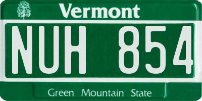 VT license plate NUH854