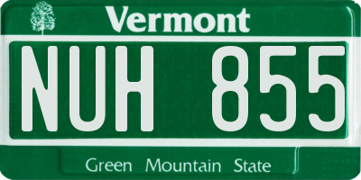 VT license plate NUH855