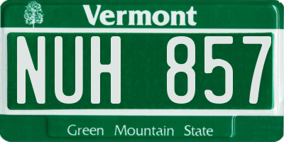 VT license plate NUH857