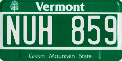 VT license plate NUH859