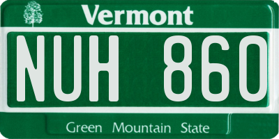 VT license plate NUH860