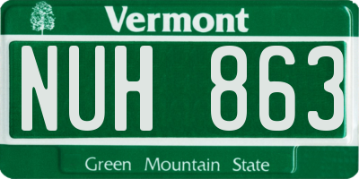 VT license plate NUH863