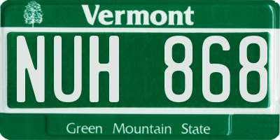 VT license plate NUH868