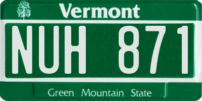 VT license plate NUH871
