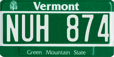 VT license plate NUH874
