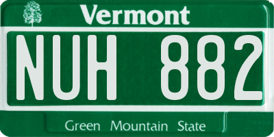 VT license plate NUH882