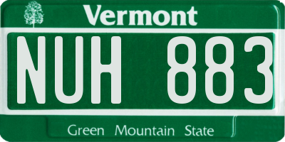 VT license plate NUH883