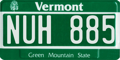 VT license plate NUH885