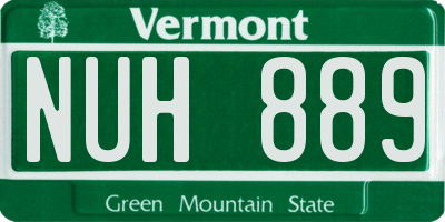 VT license plate NUH889