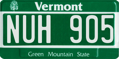 VT license plate NUH905