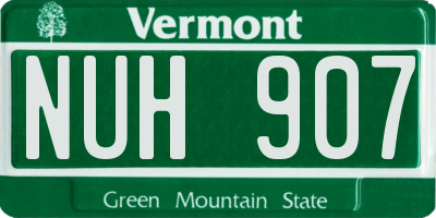 VT license plate NUH907