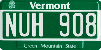 VT license plate NUH908