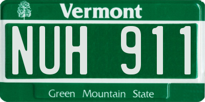 VT license plate NUH911