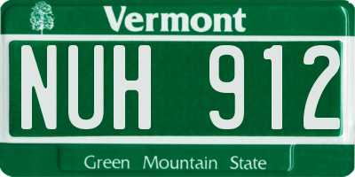 VT license plate NUH912