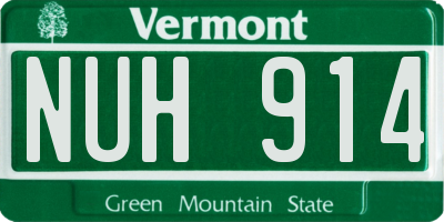 VT license plate NUH914
