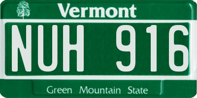 VT license plate NUH916