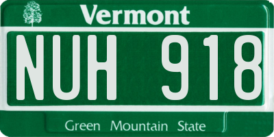 VT license plate NUH918