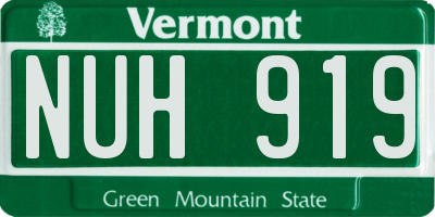 VT license plate NUH919