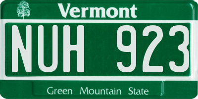VT license plate NUH923