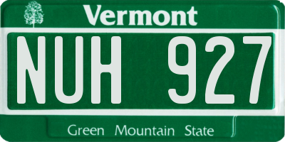 VT license plate NUH927