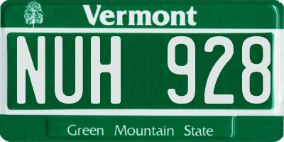 VT license plate NUH928