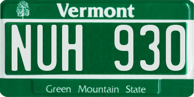 VT license plate NUH930