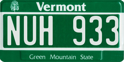 VT license plate NUH933