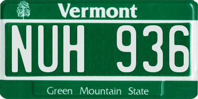 VT license plate NUH936