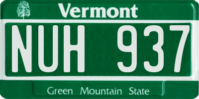 VT license plate NUH937