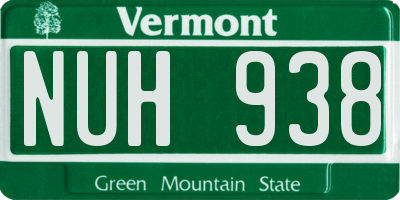 VT license plate NUH938