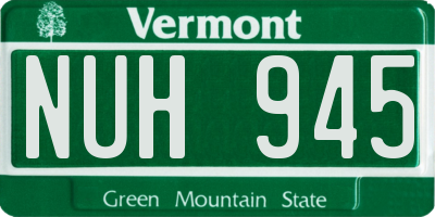 VT license plate NUH945