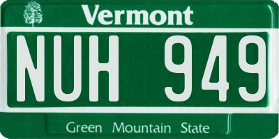VT license plate NUH949