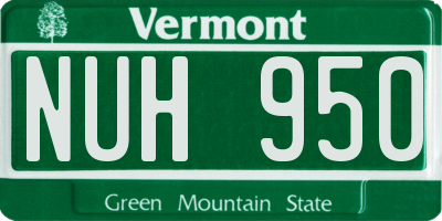 VT license plate NUH950