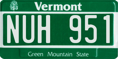VT license plate NUH951