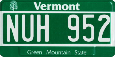 VT license plate NUH952