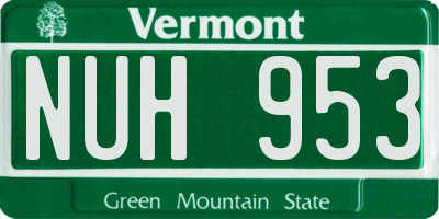 VT license plate NUH953