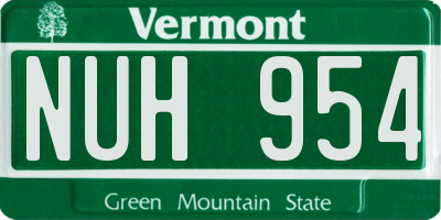 VT license plate NUH954