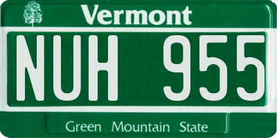 VT license plate NUH955