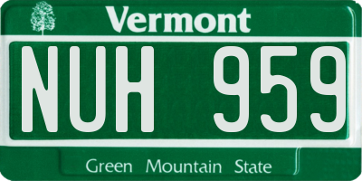 VT license plate NUH959